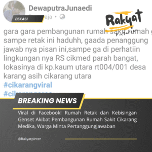 Viral di Facebook! Rumah Retak dan Kebisingan Genset Akibat Pembangunan Rumah Sakit Cikarang Medika, Warga Minta Pertanggungjawaban